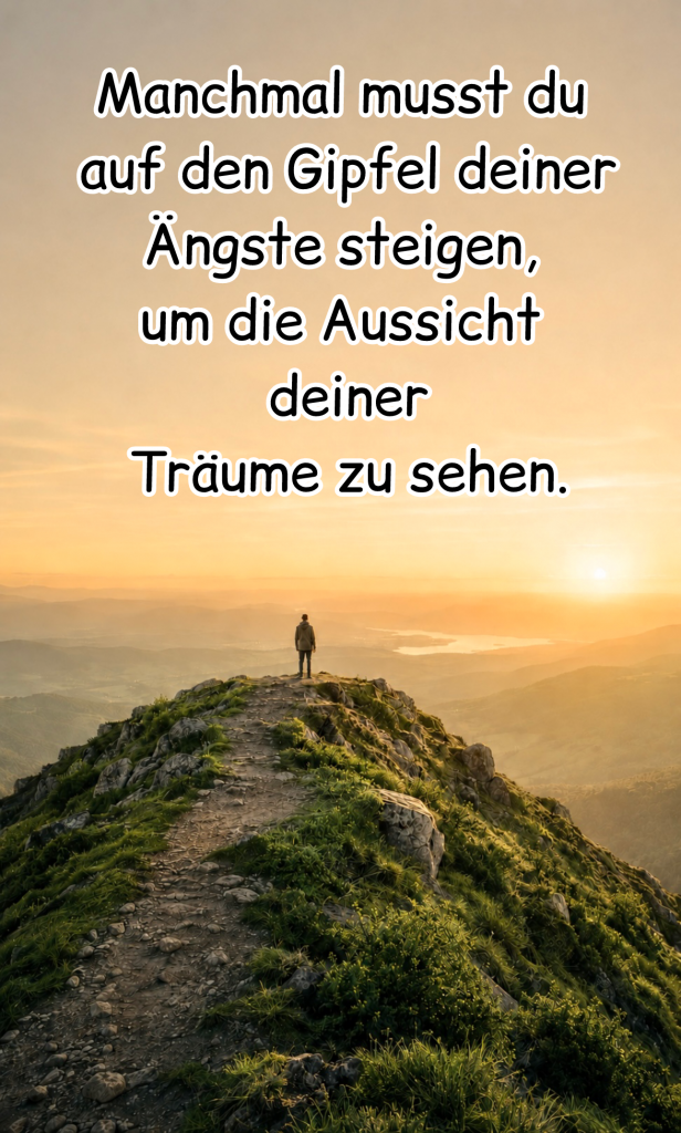 Manchmal muss du auf dem Gipfel stehen