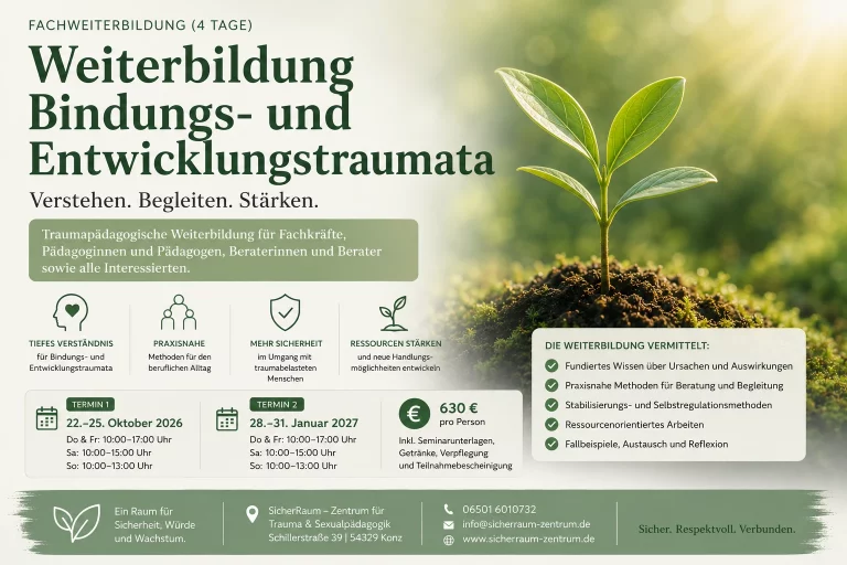 Weiterbildung Bindungs- und Entwicklungstraumata im SicherRaum – Zentrum für Trauma & Sexualpädagogik in Konz