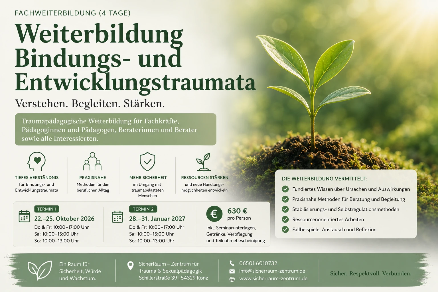 Weiterbildung Bindungs- und Entwicklungstraumata im SicherRaum – Zentrum für Trauma & Sexualpädagogik in Konz